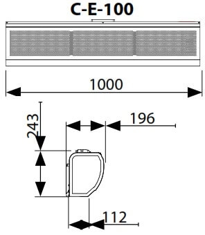 Perdea de aer electrica Flowair ELiS C-E-100, 1300 mc/h, trifazica [5]