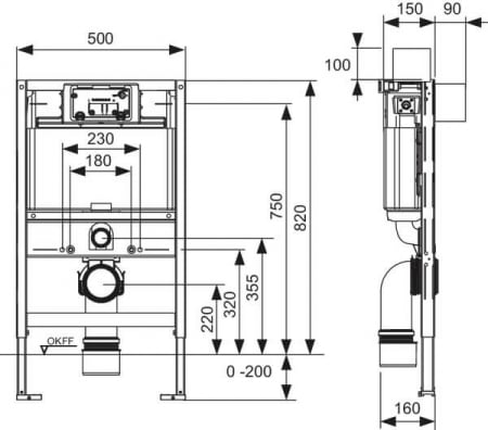 Cadru wc cu bazin TECE Standard cu montaj incastrat inaltime 1120 mm [3]