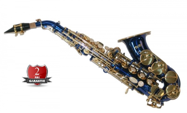 Saxofon Sopran curbat Karl Glaser® Sopranina Albastru+clape Auriu Blue&Gold Saxophone Neuenkirchen-Germany [8]
