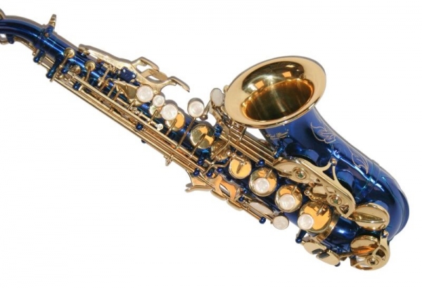 Saxofon Sopran curbat Karl Glaser® Sopranina Albastru+clape Auriu Blue&Gold Saxophone Neuenkirchen-Germany [4]