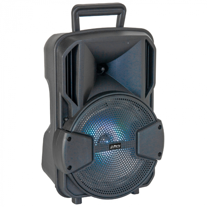 SET BOXA ACTIVA  PARTI-MOBILE8 8"/20CM 15W ILUMINAT LED CU BT/USB/MSD/FM + STAND + MICROFON [3]