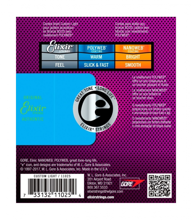 Elixir Polyweb Custom Light 11-52 80/20 Bronze [2]