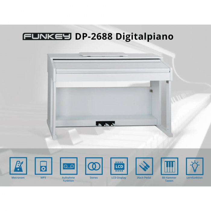Pian digital FunKey DP-2688A Alb lucios [3]