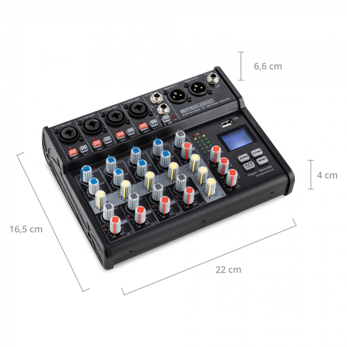 Pronomic B-603 Mini Mixer Bluetooth USB Recording [7]