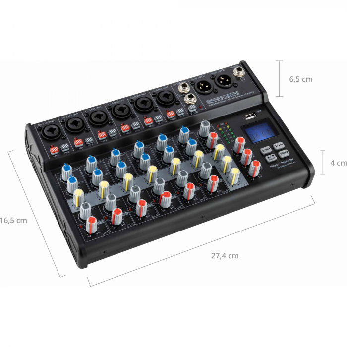 Pronomic B-803 Mini Mixer Bluetooth USB Recording [8]