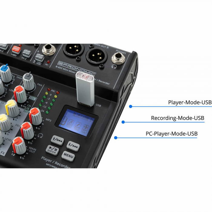 Pronomic B-803 Mini Mixer Bluetooth USB Recording [6]