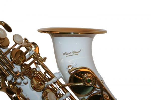 Saxofon Sopran curbat Karl Glaser® Sopranina Alb+clape Auriu White&Gold Saxophone Neuenkirchen-Germany [2]