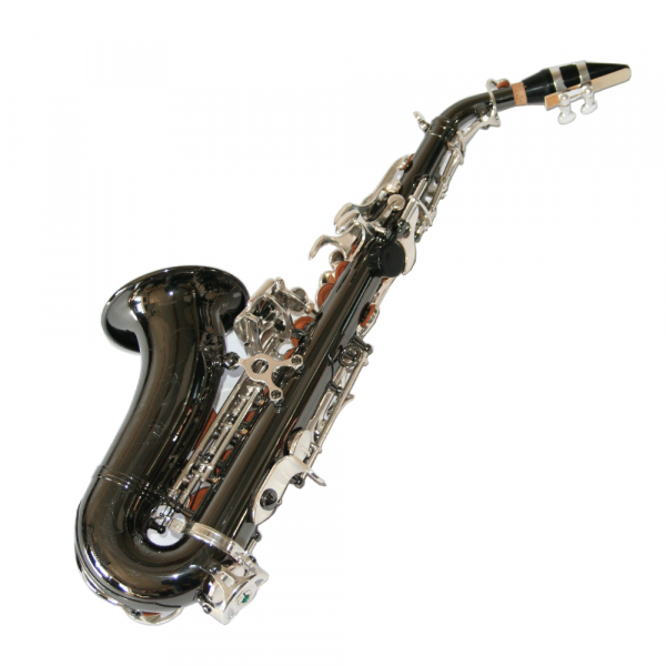 Saxofon Sopran curbat Karl Glaser® Sopranina Negru+clape Argintii Black&Silver Saxophone [3]