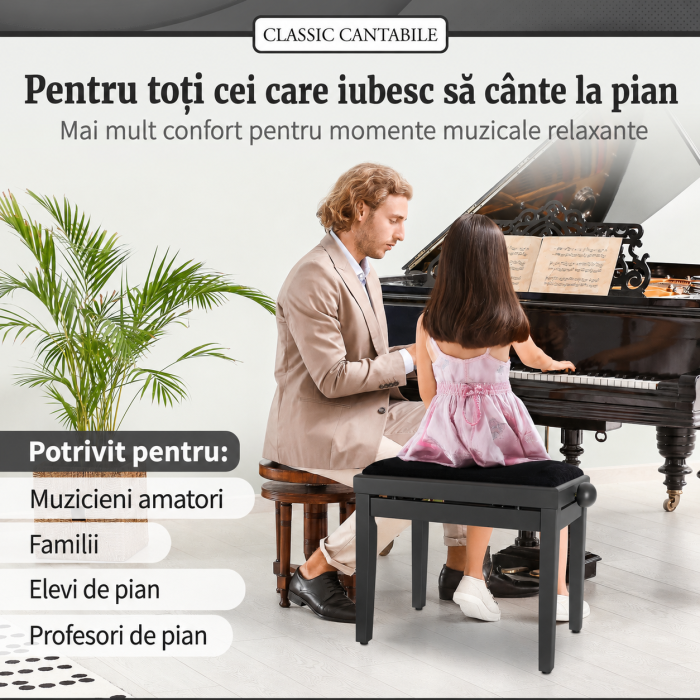 Scaun Pian Classic Cantabile Nuc Inchis Mat [5]