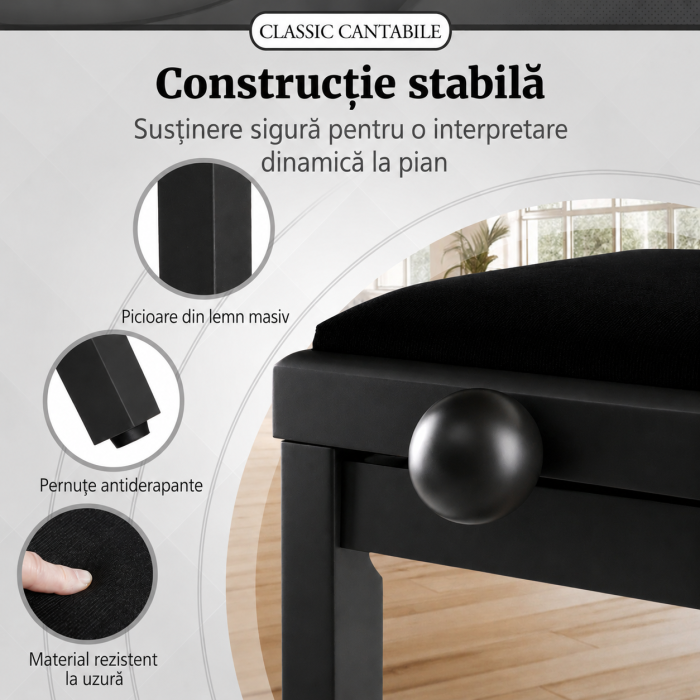 Scaun Pian Classic Cantabile Nuc Inchis Mat [6]