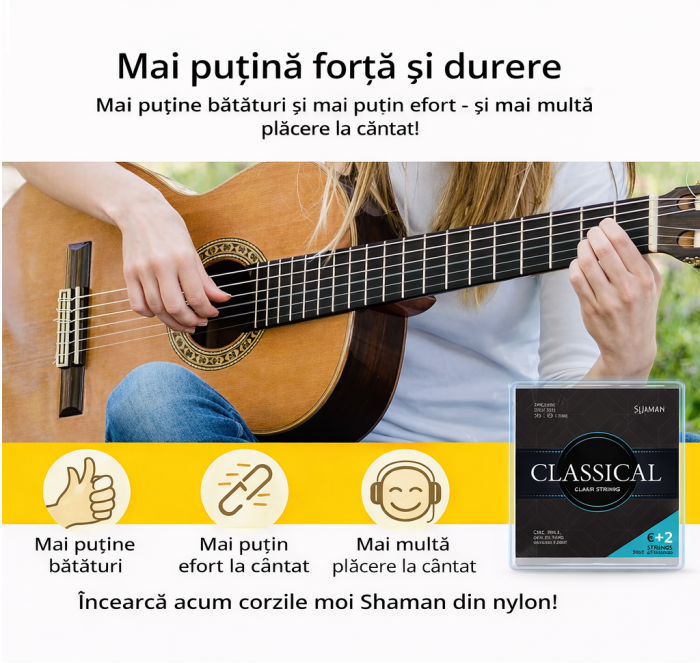 SHAMAN 28-43  Set corzi chitara clasica normal tension 6+2 bonus +3 penele [6]
