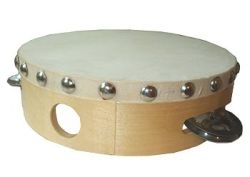 Tamburina PROFESIONALA dubla 2in1 lemn si piele Parrot [4]