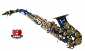 Saxofon Sopran curbat Karl Glaser® Sopranina Albastru+clape Auriu Blue&Gold Saxophone Neuenkirchen-Germany [7]