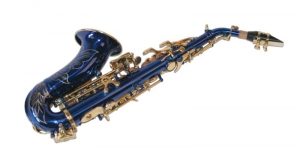 Saxofon Sopran curbat Karl Glaser® Sopranina Albastru+clape Auriu Blue&Gold Saxophone Neuenkirchen-Germany [2]