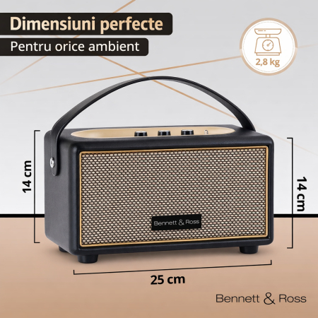 Boxa portabila Bennett & Ross BB-820BK Blackmore Junior Bluetooth Negru [2]