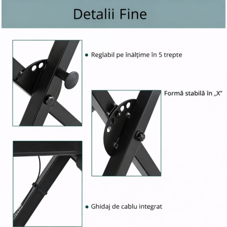 Classic Cantabile X Keyboard Suport Orga Ajustabil Negru [7]