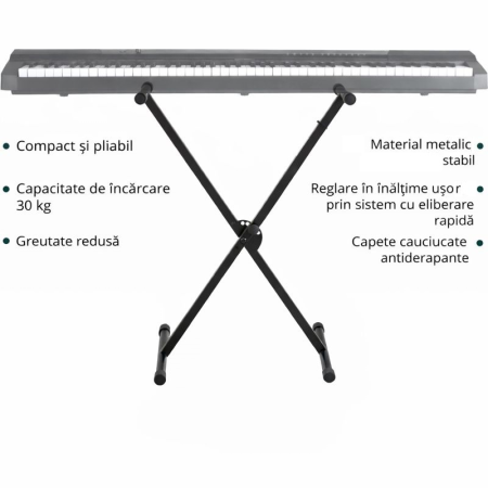 Classic Cantabile X Keyboard Suport Orga Ajustabil Negru [4]