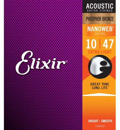 Corzi - Elixir 16002  Nanoweb Extra Light  10 47 Phosphor Bronze