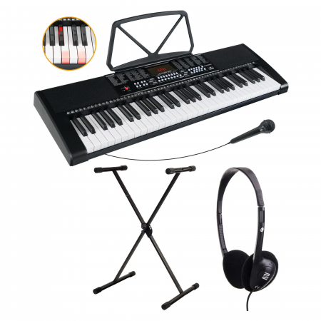 Orgi electrice - McGrey LK-6120-MIC Set pian portabil negru + stativ + casti + microfon