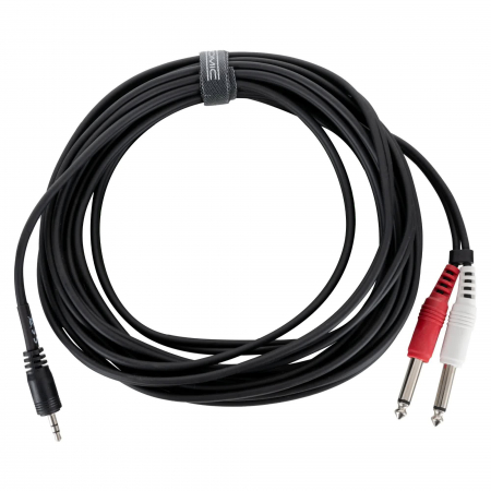 Cabluri interconectare - Pronomic Stage JM2JS-6m cablu Y negativ jack 3.5 stereo - 2x jack 6.3 mono