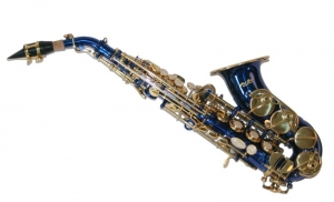 Sopran Sax - Saxofon Sopran curbat Karl Glaser® Sopranina Albastru+clape Auriu Blue&Gold Saxophone Neuenkirchen-Germany