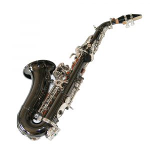 Saxofon Sopran curbat Karl Glaser® Sopranina Negru+clape Argintii Black&Silver Saxophone [2]