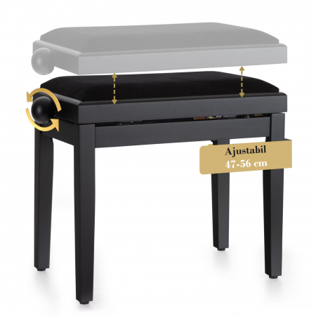 Scaune si Banchete pt Pian - Scaun Pian Classic Cantabile Negru Mat