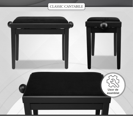 Scaun Pian Classic Cantabile Negru Mat [8]
