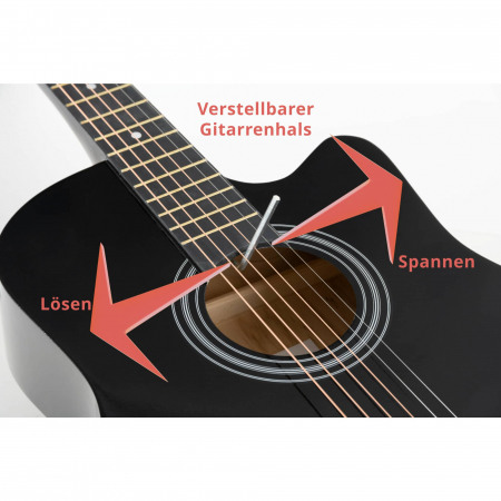 Set chitara acustica Rocktile WSD-5C-BK Slim Line Cutaway Negru [8]