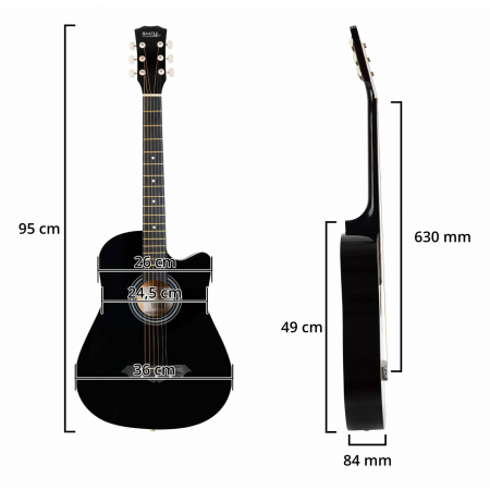 Set chitara acustica Rocktile WSD-5C-BK Slim Line Cutaway Negru [5]