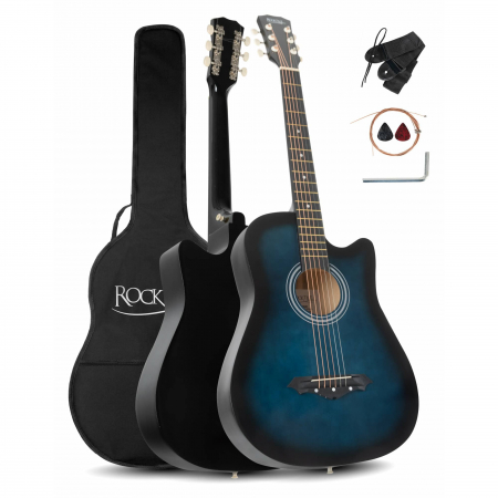 Chitara Acustica - Set chitara acustica Rocktile WSD-5C-BUB Albastru Slim Line Cutaway