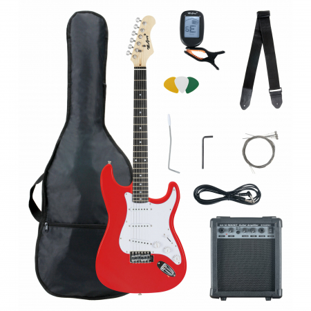 Chitara Electrica Set - Set chitara electrica  McGrey Rockit Guitar ST Rosu