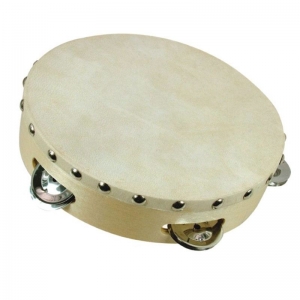Tamburina PROFESIONALA dubla 2in1 lemn si piele Parrot [2]