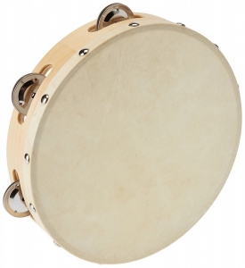 Tamburina PROFESIONALA dubla 2in1 lemn si piele Parrot [4]
