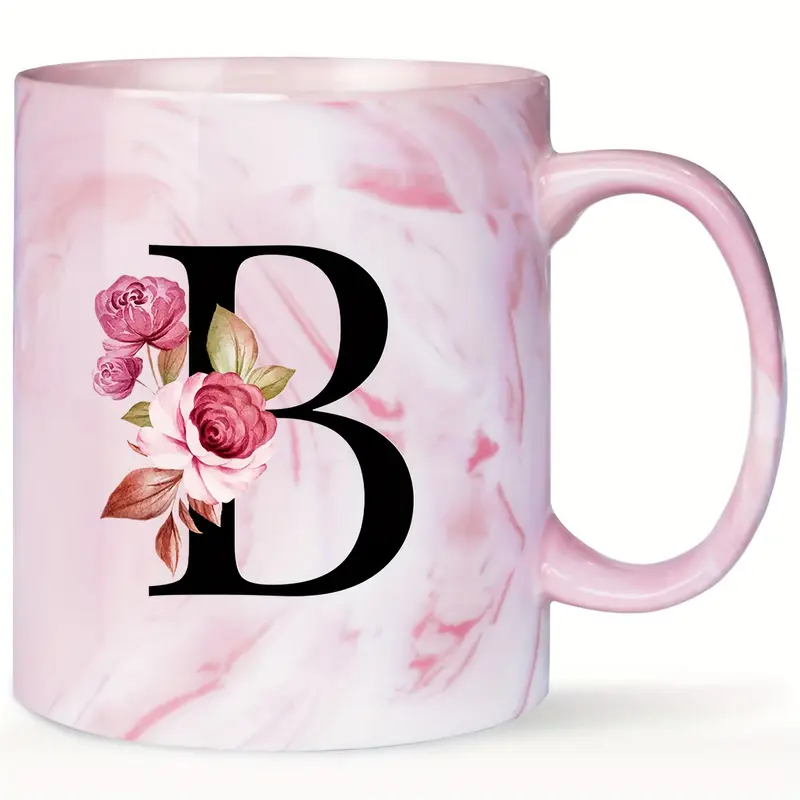 Cană personalizată cu inițială și model floral [6]