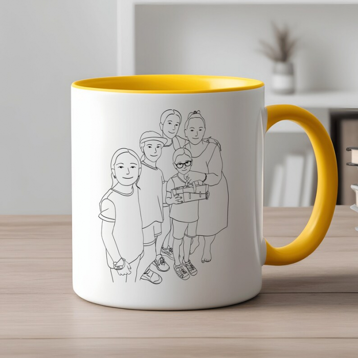 Imaginea cu cana personalizată cu portret de familie [1]