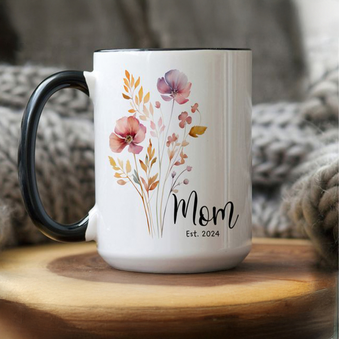 : Cană personalizată pentru fiică cu floare și mesaj emoționant [2]