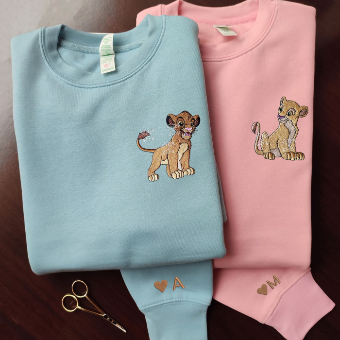 Hanorace de cuplu cu broderie fină și inițiale personalizate [5]