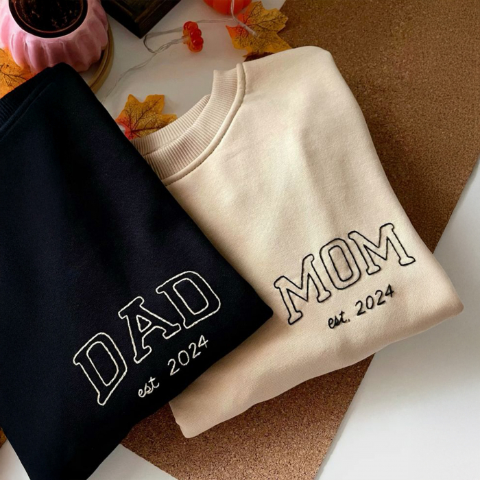 Hanorace personalizate mom & dad cu broderie – ideale pentru părinți [3]