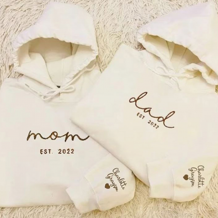 Hanorace personalizate mom & dad cu broderie – ideale pentru părinți [2]