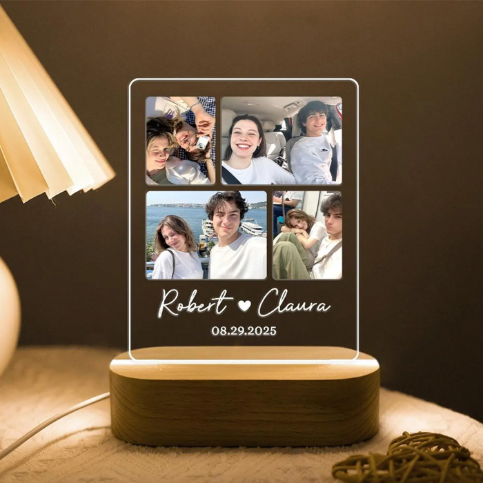 Lampa LED personalizată cu fotografii – cadou aniversare sau nuntă [3]