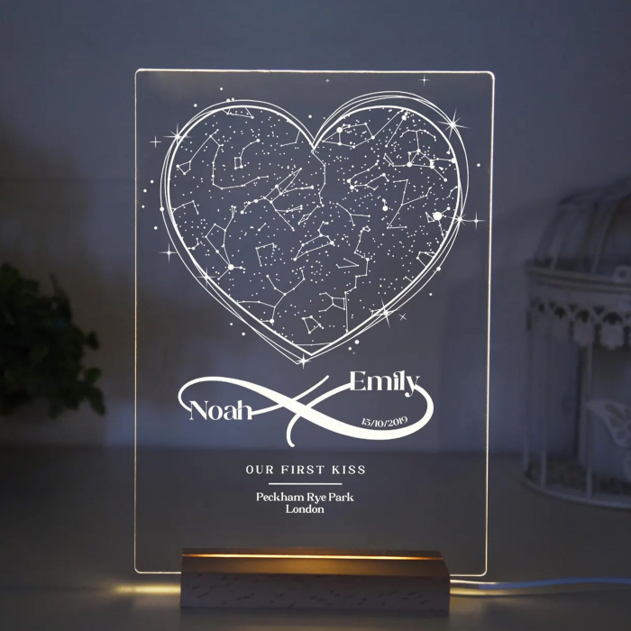 Lampa LED personalizată cu hartă stelară pentru aniversare sau ocazii speciale [2]