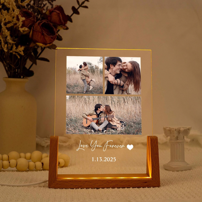 Lampă personalizată cu data și poză – cadou romantic pentru cupluri [2]
