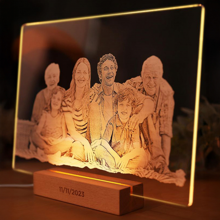 Lampă personalizată cu gravură foto – cadou pentru familie [1]