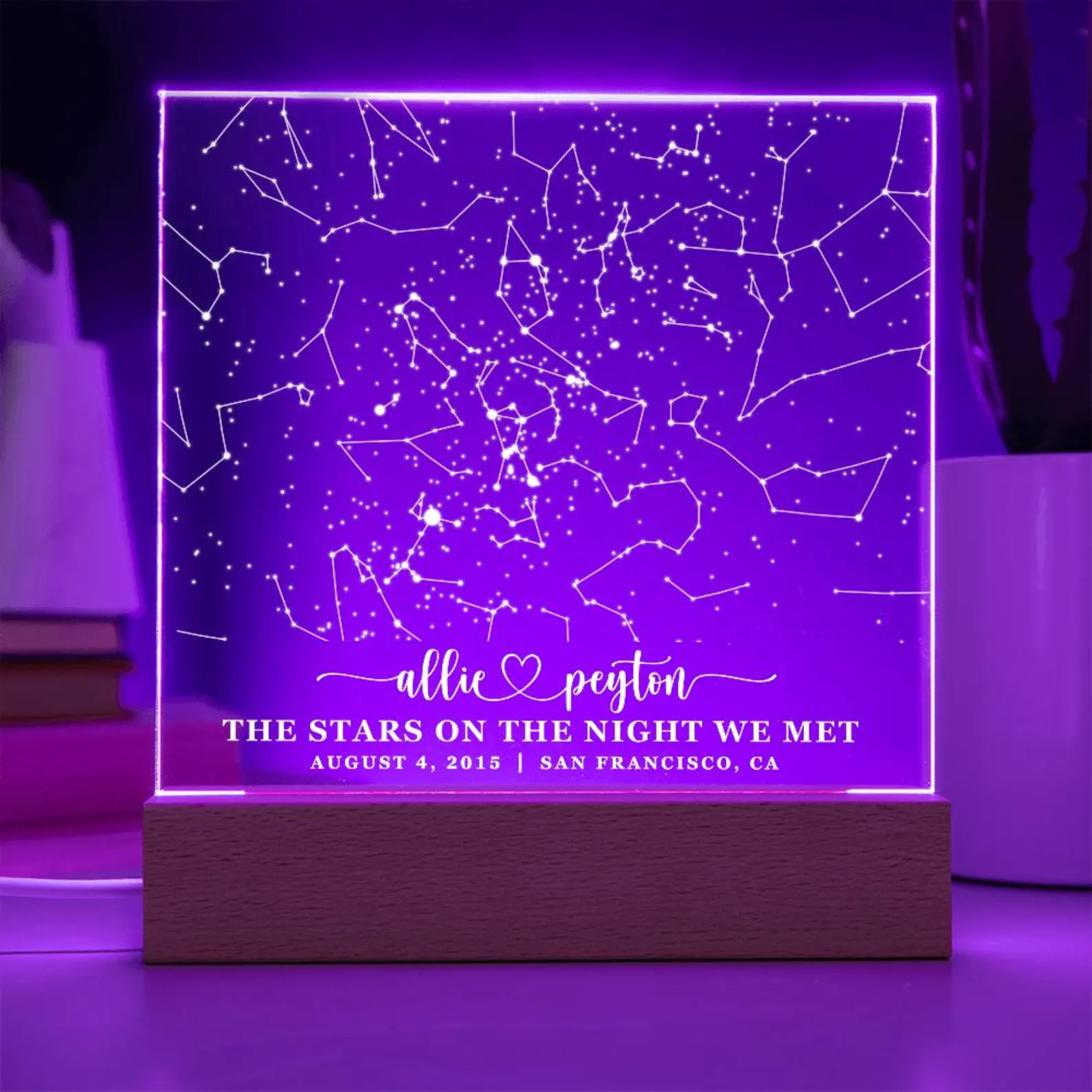 Lampa LED personalizată cu hartă stelară pentru aniversări și momente speciale [3]