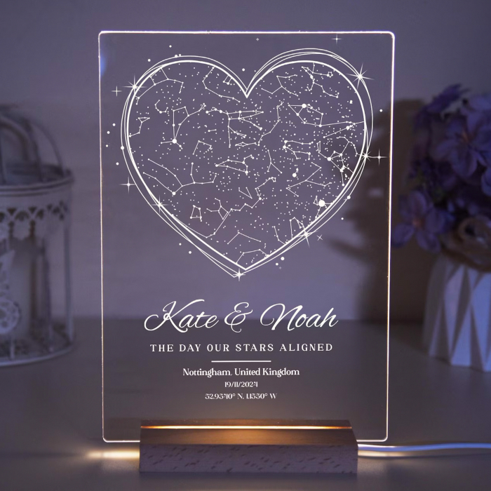 Lampa LED personalizată cu hartă stelară pentru aniversări și momente speciale [5]