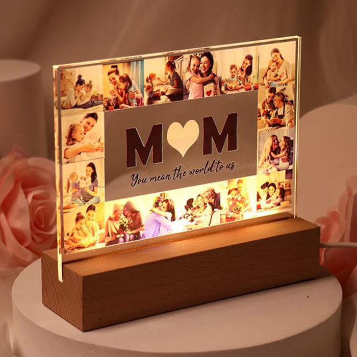 Lampă personalizată pentru mama, cu text emoționant și imagini [3]