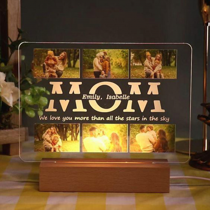 Lampă personalizată pentru mama, cu text emoționant și imagini [1]