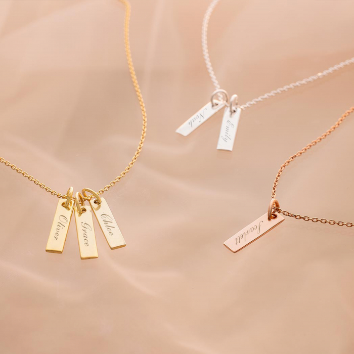 Lănțișoare din argint placat cu aur de 24k – personalizate cu inițiale, mesaje sau pietre de naștere [3]