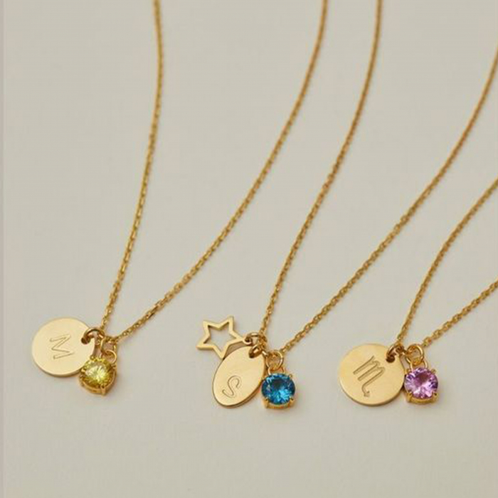 Lănțișoare personalizate din argint placat cu aur de 24K – bijuterii elegante cu inițiale și cristale [2]